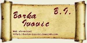 Borka Ivović vizit kartica